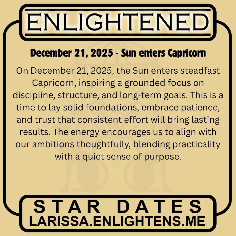 Sun enters Capricorn astrology message