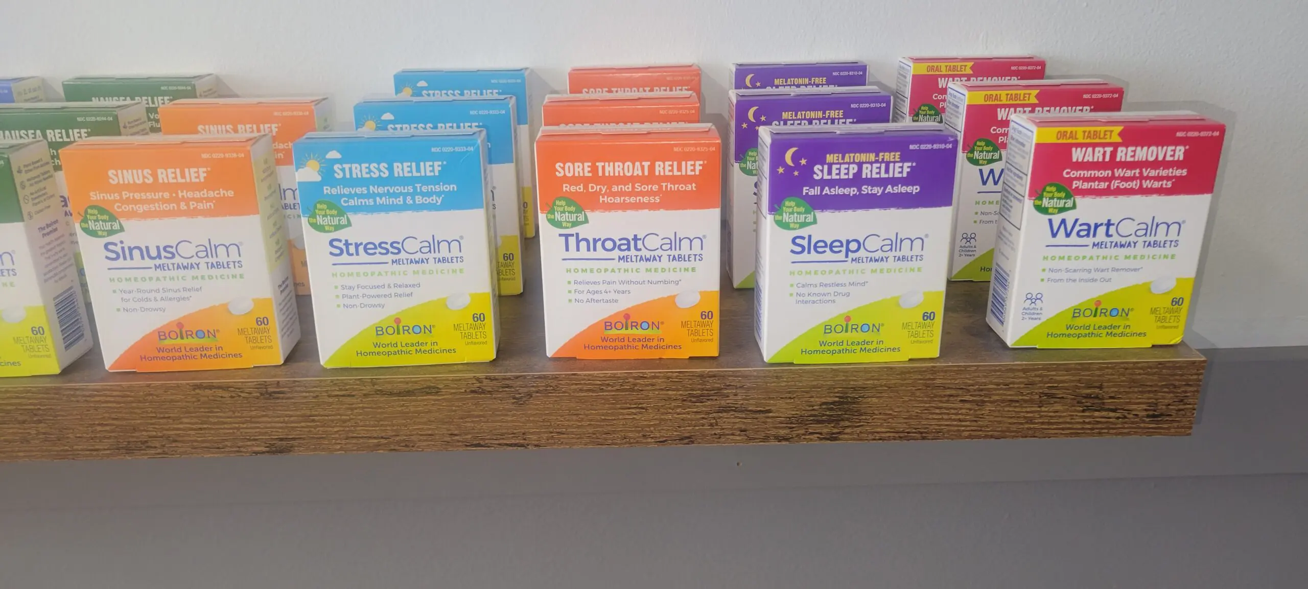 Various wellness tea bags for sleep, throat relief, and detox.