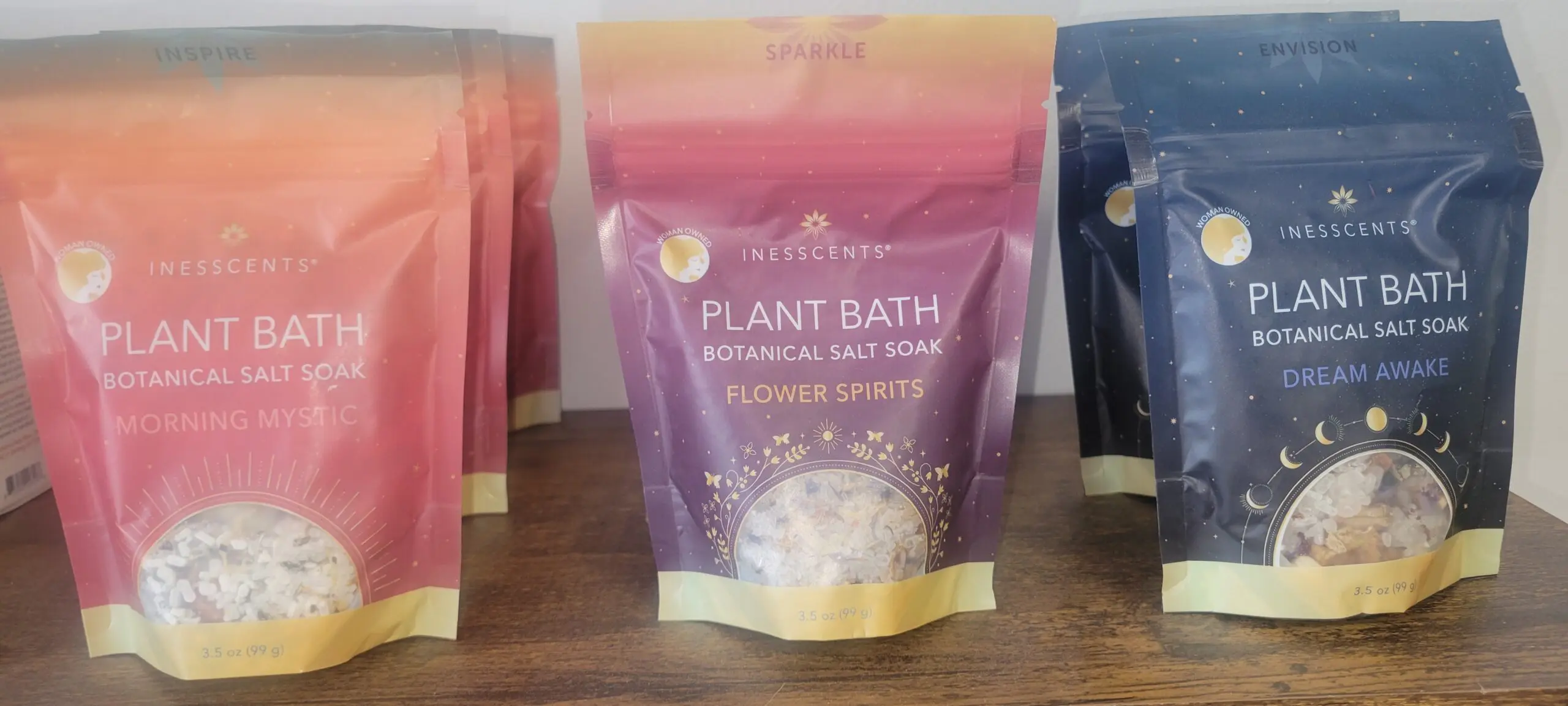 A colorful pouch of plant bath with flower spirit scent.